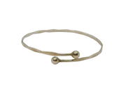 Sterling Silver Crossover Wavy Studio Bangle With Spheres Modern 1992 Sheffield