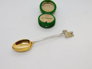 Edwardian Sterling Silver Gilt Westminster Abbey Souvenir Spoon Antique 1909