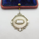 Sterling Silver & White Enamel Domino Fob Medal 1937 Birmingham Antique