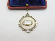 Sterling Silver & White Enamel Domino Fob Medal 1937 Birmingham Antique