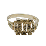 Sterling Silver Marcasite Art Deco Dress Ring Antique c1930 Size P