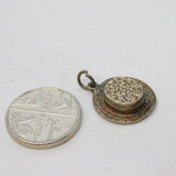 Sterling Silver Straw Boater Charm Pendant Vintage c1970