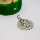 Silver Plated Lourdes Two-Sided Souvenir Religious Pendant Vintage c1970