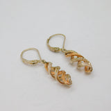 Pair of Sterling Silver Two-Tone Spinel Set Twist Drop Earrings Vintage c1970