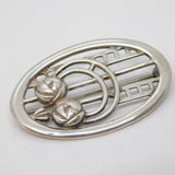 Sterling Silver Rennie Mackintosh Style Floral Brooch Pin Vintage c2000 London