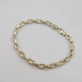 Sterling Silver Brushed & Polished Chunky Cable Link Bracelet Modern c1990