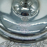 Boxed Victorian Sterling Silver & Glass Dessert Dish with Royal Cypher Antique