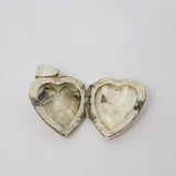Sterling Silver Plain Heart Locket Charm Pendant Vintage c1970