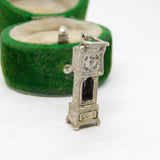 Sterling Silver Grandfather Clock Charm Pendant Vintage c1970