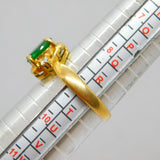 Sterling Silver Gilt Emerald & Spinel Twist Front Ring Vintage c1990s Size S