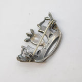WWII-era Sterling Silver Marcasite Royal Navy Sweetheart Brooch Antique c1940