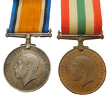 WW1 Medal Group British Army, Mercantile Marine Medal John H Davies Antique
