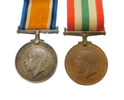 WW1 Medal Group British Army, Mercantile Marine Medal John H Davies Antique