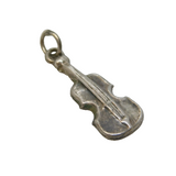 Sterling Silver Violin Charm Pendant Vintage c1970
