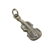 Sterling Silver Violin Charm Pendant Vintage c1970