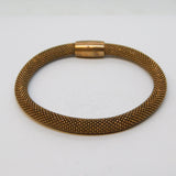 Rose Gold on Sterling Silver Honeycomb Link Dress Bracelet Vintage c1990s