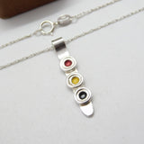 Sterling Silver Enamel Traffic Light Pendant Necklace 1998 Edinburgh Vintage