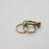 Sterling Silver 3 Paste Set Wedding Rings Charm Pendant Vintage c1970s