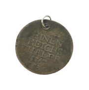18th Century Prussian Silver 1/3 Thaler Coin Pendant Antique 1767