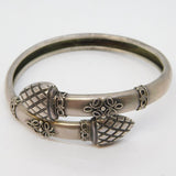Victorian Sterling Silver Etruscan Style Bangle Bracelet Antique c1860