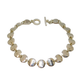 Sterling Silver Multi-Disc Circles Panel Form T-Bar Bracelet Contemporary c2000