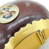 Victorian 15ct Gold & Tudor Noble Enamel Mounted Nut Vesta Case Antique 1880s