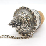 William IV Cast Sterling Silver Floral Pattern Champagne Bottle Stopper Antique