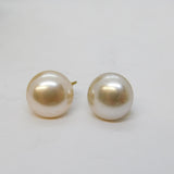 Lotus Boxed Gold on Sterling Silver Simulated Pearl Clip-On Earrings Vintage