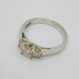 Sterling Silver Triple Stepped White Topaz Dress Ring Vintage c1990 Size R