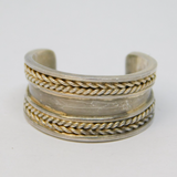 Sterling Silver Patterned Open Back Band Ring Vintage c1970 Size H