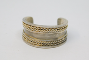 Sterling Silver Patterned Open Back Band Ring Vintage c1970 Size H