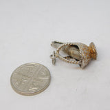 Sterling Silver Champagne Ice Bucket Charm Pendant Vintage c1970