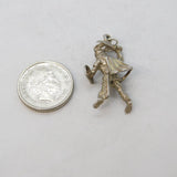 Sterling Silver Viking Warrior Charm Pendant Vintage c1970s