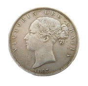 Queen Victoria .925 Silver Half Crown Coin Antique 1883 Very Fine Condition