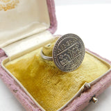 Edwardian Sterling Silver & Nepal 1/2 Mohar Coin Band Ring Antique c1905