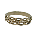 Sterling Silver Braided Style Dress Band Ring Vintage c1970 Size R