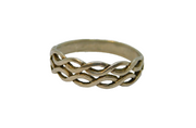 Sterling Silver Braided Style Dress Band Ring Vintage c1970 Size R