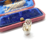 Sterling Silver Champagne On Ice Charm Pendant Vintage c1970