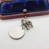 Sterling Silver Donkey Carrying Baskets Charm Pendant Vintage c1970