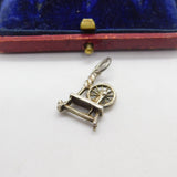 Sterling Silver Spinning Wheel Charm Pendant Vintage c1970