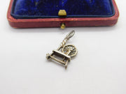 Sterling Silver Spinning Wheel Charm Pendant Vintage c1970
