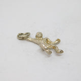 Sterling Silver Textured Swinging Ape Charm Pendant Vintage c1970