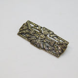 Sterling Silver Marcasite Art Deco Rectangle Bar Brooch Pin Antique c1930s