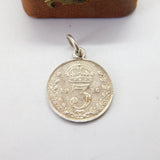 WW1 Sterling Silver Threepence Coin Charm Pendant Antique 1916
