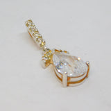 Sterling Silver Paste Set Peardrop Moving Drop Charm Pendant Vintage c1970