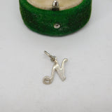 Sterling Silver N Initial Charm Pendant Vintage c1970
