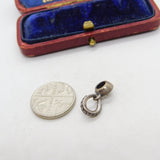 Sterling Silver Diamond Paste Drop Charm Pendant Vintage c1970