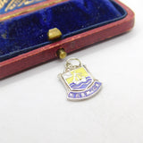Sterling Silver Keswick Enamel Shield Charm Pendant Vintage c1970