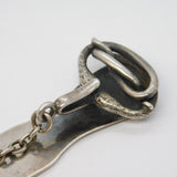 Victorian Sterling Silver Snake Form Sewing Chatelaine Clip Antique c1840s