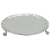 George III Sterling Silver Salver Tray Antique 1771 London, Ebenezer Coker